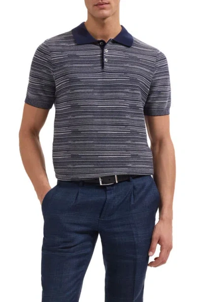 Bugatchi Space Dye Polo Sweater In Blue