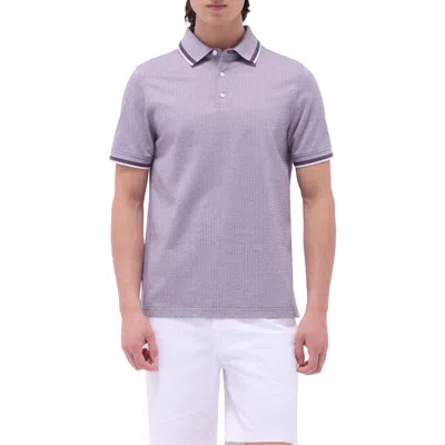 Bugatchi Speckled Bird's Eye Cotton Polo In Plum