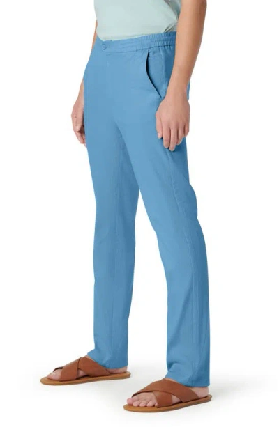 Bugatchi Stretch Cotton & Linen Trousers In Air Blue