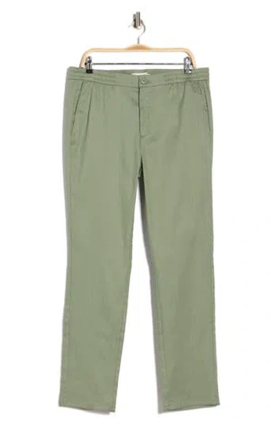 Bugatchi Stretch Cotton & Linen Pants In Green