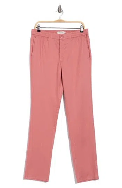 Bugatchi Stretch Cotton & Linen Pants In Dusty Pink