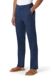 Bugatchi Comfort Drawstring Cotton Pants In Navy