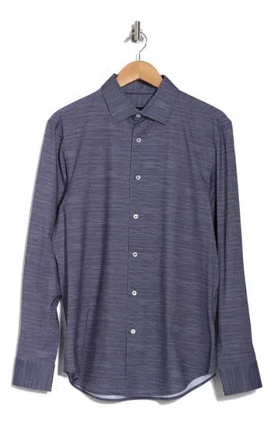 Bugatchi Stretch Cotton Button-up Shirt In Navy