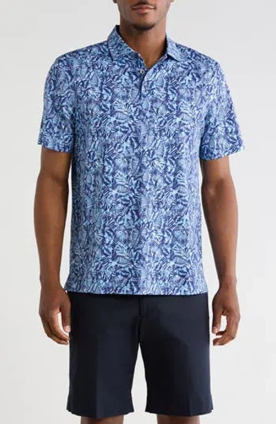 Bugatchi Stretch Cotton Knit Polo In Blue
