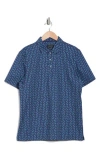 Bugatchi Stretch Cotton Knit Polo In Classic Blue