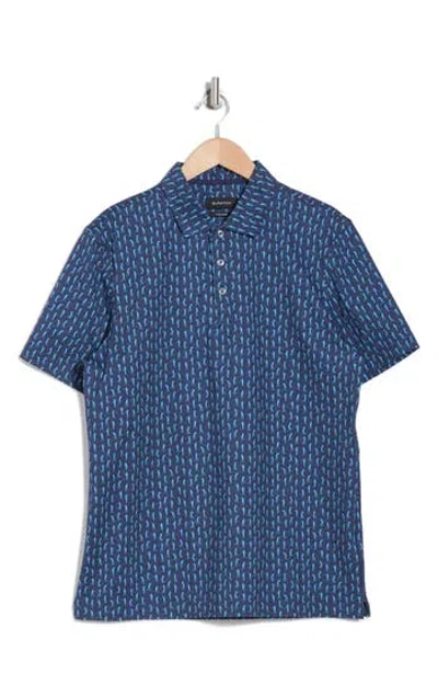 Bugatchi Stretch Cotton Knit Polo In Classic Blue
