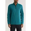 Bugatchi Stretch Cotton Quarter Zip Pullover In Blue