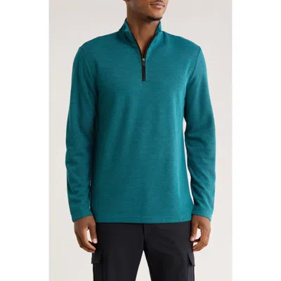 Bugatchi Stretch Cotton Quarter Zip Pullover In Blue