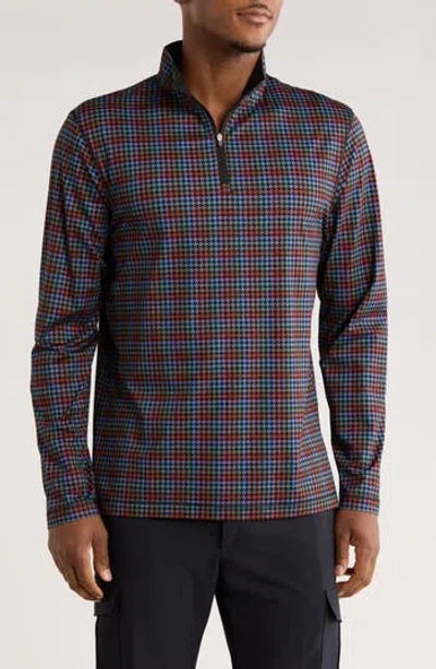 Bugatchi Stretch Cotton Quarter Zip Pullover In Multi