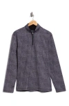 Bugatchi Stretch Cotton Quarter Zip Pullover In Gray