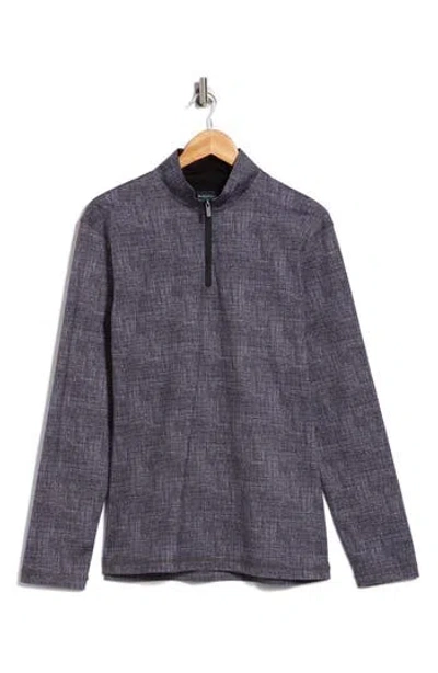 Bugatchi Stretch Cotton Quarter Zip Pullover In Gray