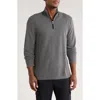 Bugatchi Stretch Cotton Quarter Zip Pullover In Gray