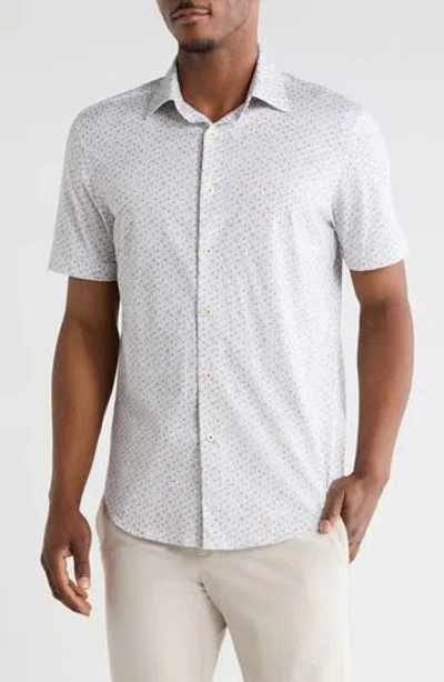Bugatchi Stretch Cotton Short Sleeve Button-up Shirt In Multi