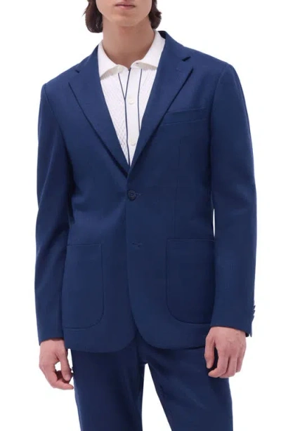 Bugatchi Stretch Linen & Cotton Blend Blazer In Navy