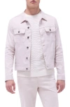 Bugatchi Stretch Linen & Cotton Trucker Jacket In Stone
