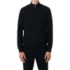 Bugatchi Stretch Zip Cardigan In Caviar