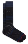 Bugatchi Stripe & Dot Mercerized Cotton Blend Dress Socks