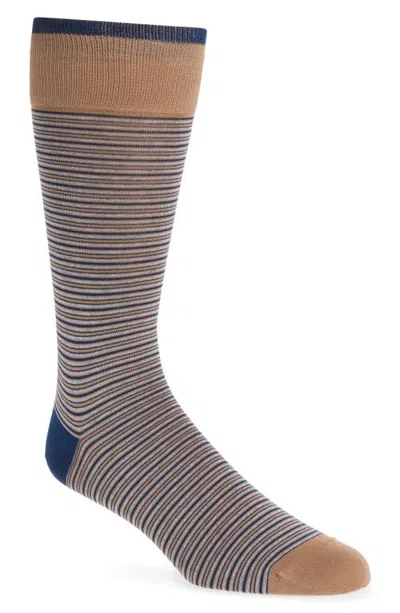 Bugatchi Striped Mercerized Cotton Blend Socks In Multi