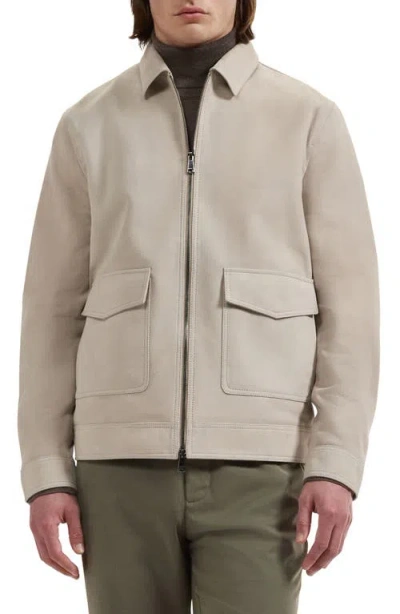 Bugatchi Suede Bomber Jacket In Neutral