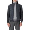 Bugatchi Men's Honeycomb Suede Full-zip Sweater Jacket In Asphalt