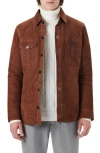 Bugatchi Suede Shirt Jacket In Brown