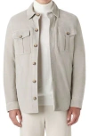 Bugatchi Suede Shirt Jacket In Gray