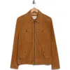 Bugatchi Suede Trucker Jacket In Brown