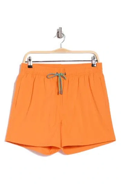 Bugatchi Swim Trunks In Tangerine