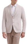 Bugatchi Tan Herringbone Knit Cotton Blend Sport Coat In Gray