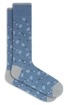 Bugatchi Tennis Mercerized Cotton Blend Dress Socks In Gray