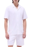 Bugatchi Terry Cloth Camp Shirt In White