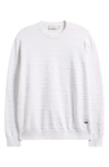 Bugatchi Textured Cotton & Silk Crewneck Sweater In White