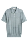 Bugatchi Textured Grid Polo Sweater In Blue