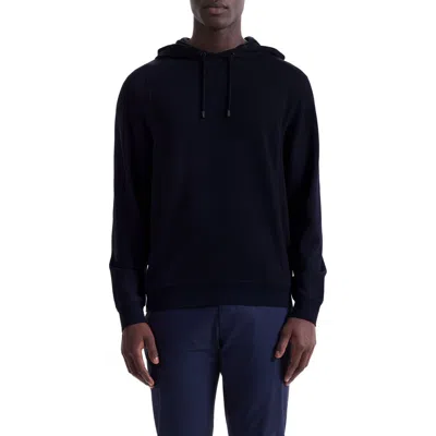 Bugatchi Textured Piqué Hoodie In Black