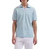 Bugatchi Textured Stripe Johnny Collar Polo In Blue