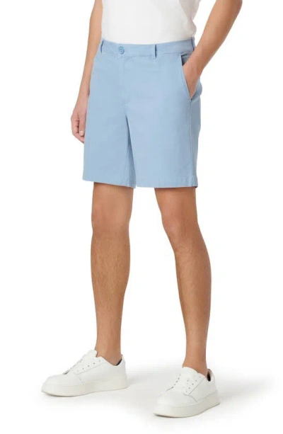 Bugatchi Theo Flat Front Stretch Chino Shorts In Air Blue