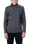Bugatchi Three-button Long Sleeve Polo In Graphite