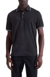 Bugatchi Three-button Performance Polo In Black