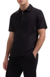 Bugatchi Three Button Performance Polo In Black