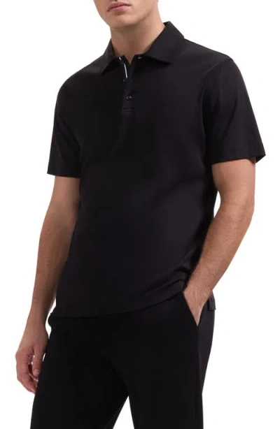 Bugatchi Three Button Performance Polo In Black
