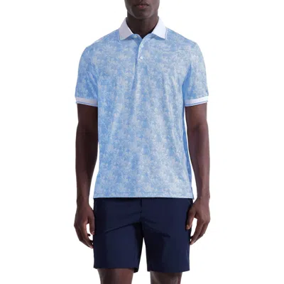 Bugatchi Three-button Performance Polo In Blue