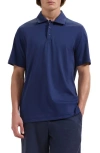 Bugatchi Three Button Performance Polo In Blue