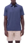 Bugatchi Three-button Performance Polo In Navy