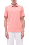 Bugatchi Three-button Performance Polo In Papaya