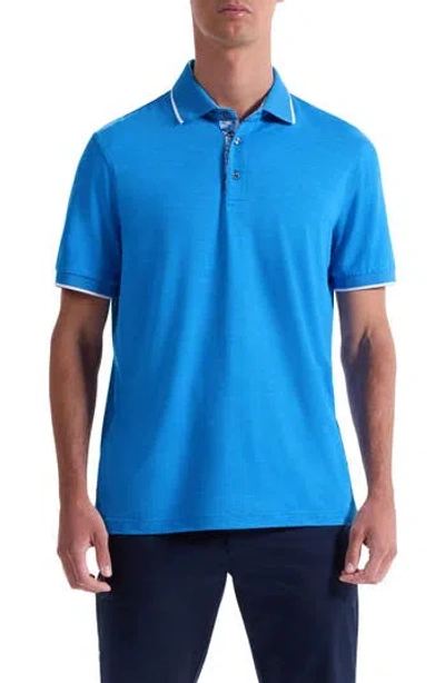 Bugatchi Three-button Performance Polo In Blue