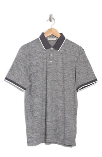 Bugatchi Tipped Collar Performance Knit Polo In Black