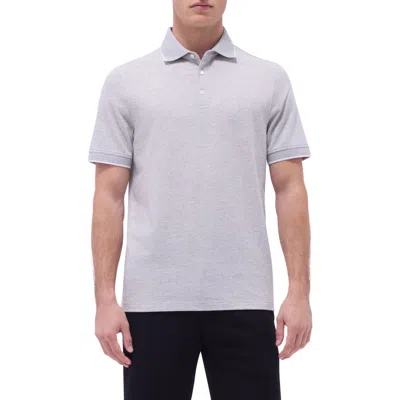 Bugatchi Tipped Contrast Collar Polo In Cement