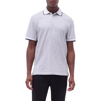 Bugatchi Tipped Contrast Collar Polo In Chalk