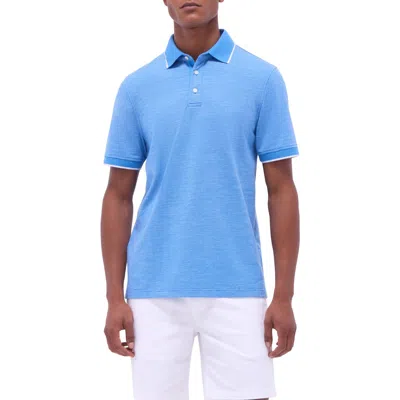 Bugatchi Tipped Contrast Collar Polo In Classic Blue