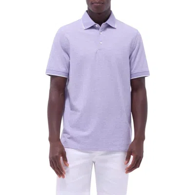 Bugatchi Tipped Contrast Collar Polo In Lilac